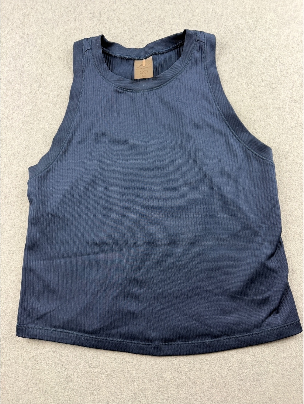Calia Navy ribbed workout slightly cropped tank